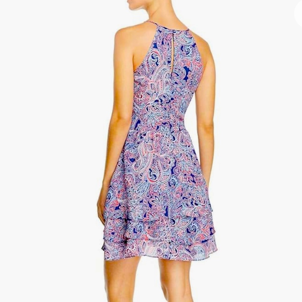 Parker Dax printed 100% silk mini dress. - Picture 2 of 8